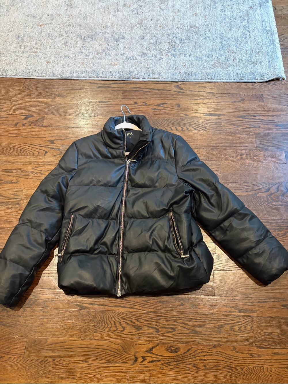J. McLaughlin Black Puffer Leather Jacket
